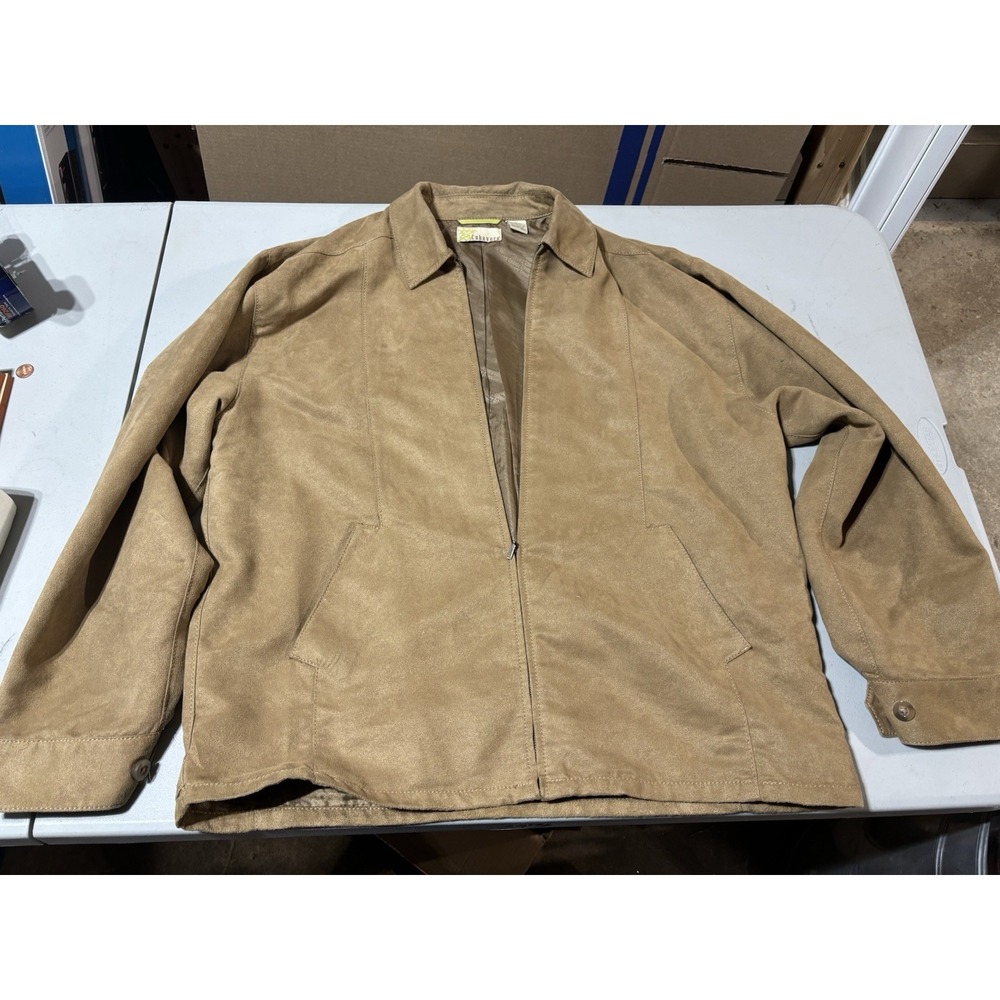 Retro Vintage Cubavera Latin Inspired Brown Suede‎ Leather Jacket Size L